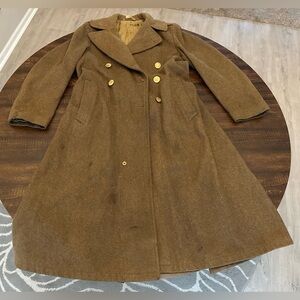 Vintage WW2 US Military Heavy Wool Winter Overcoat-See Description